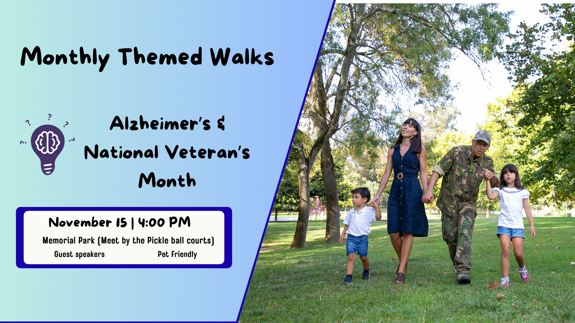 November Walk : Alzheimer’s & Veterans Edition: Remember & Honor